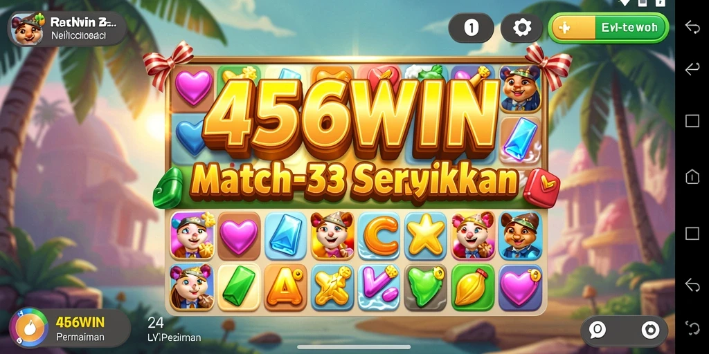 Potret gameplay seru permainan Match-3 di 456WIN.