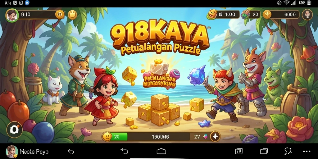 Screenshot gameplay 918KAYA yang menampilkan tantangan puzzle menarik.