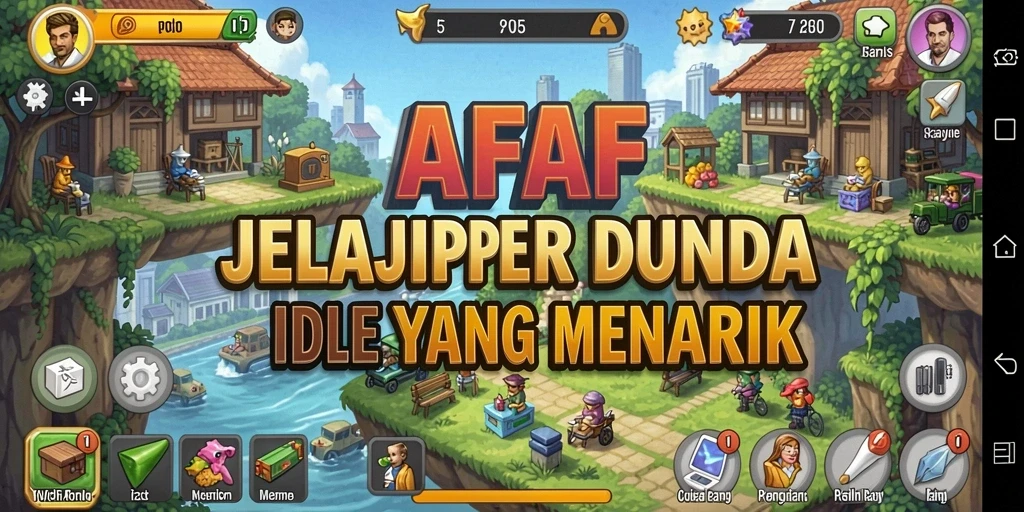 Screenshot utama AFAF yang menampilkan gameplay Idle yang menarik.