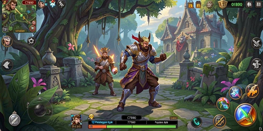 Tampilan gameplay menakjubkan C7890 di dunia RPG yang luas.