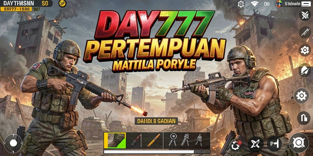Tampilan gameplay DAY777 yang menegangkan dalam pertempuran Battle Royale.