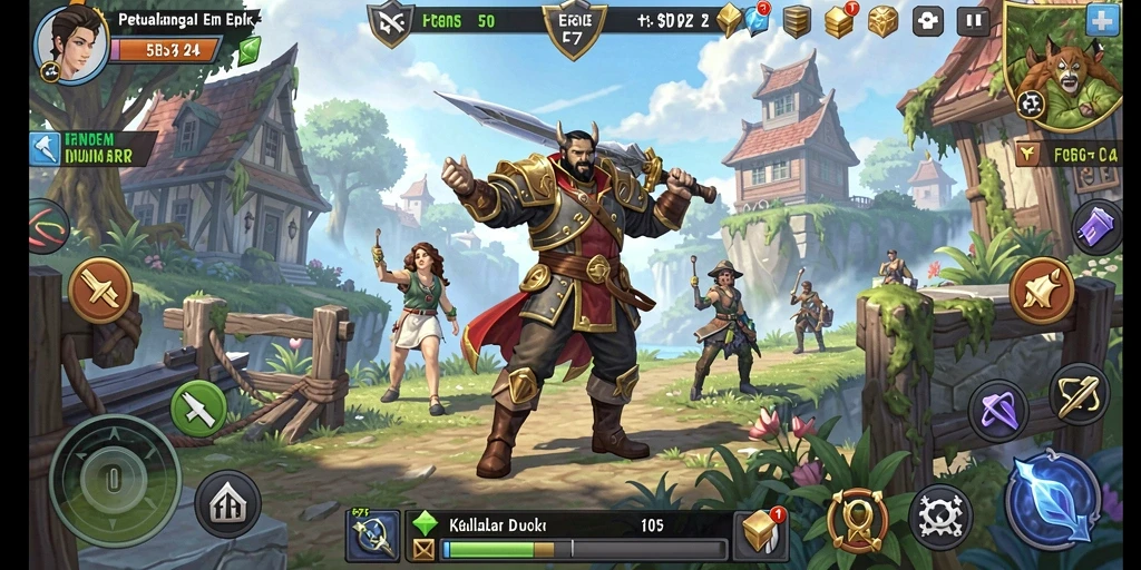 Tampilan gameplay RPG yang menakjubkan di F7F7.