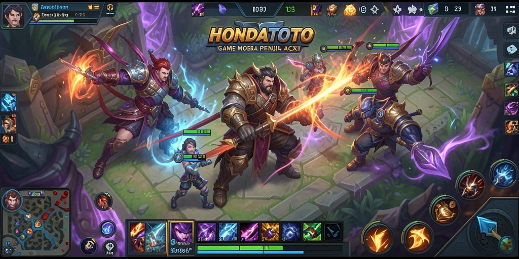 Gameplay seru di HONDATOTO dengan karakter unik dan pertarungan strategis.