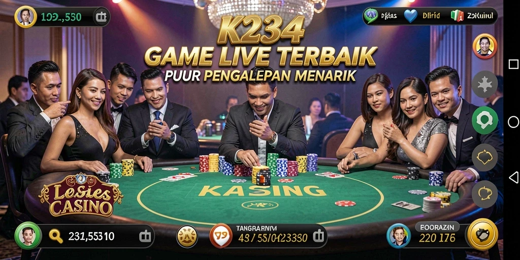 Tampilan gameplay Live Casino yang mendebarkan dan interaktif.