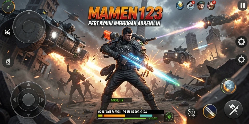 Tampilan mendebarkan gameplay MAMEN123 saat bertempur.