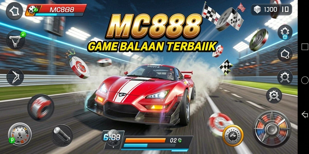 Gameplay balapan MC888 yang penuh aksi dan menegangkan.