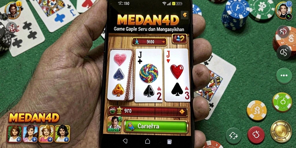 Tampilan gameplay seru dari game Gaple MEDAN4D.