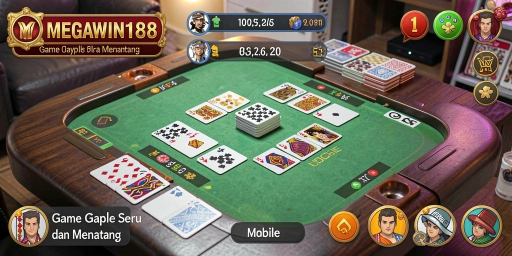 Screenshot dari gameplay menarik MEGAWIN188 yang menampilkan suasana Gaple.