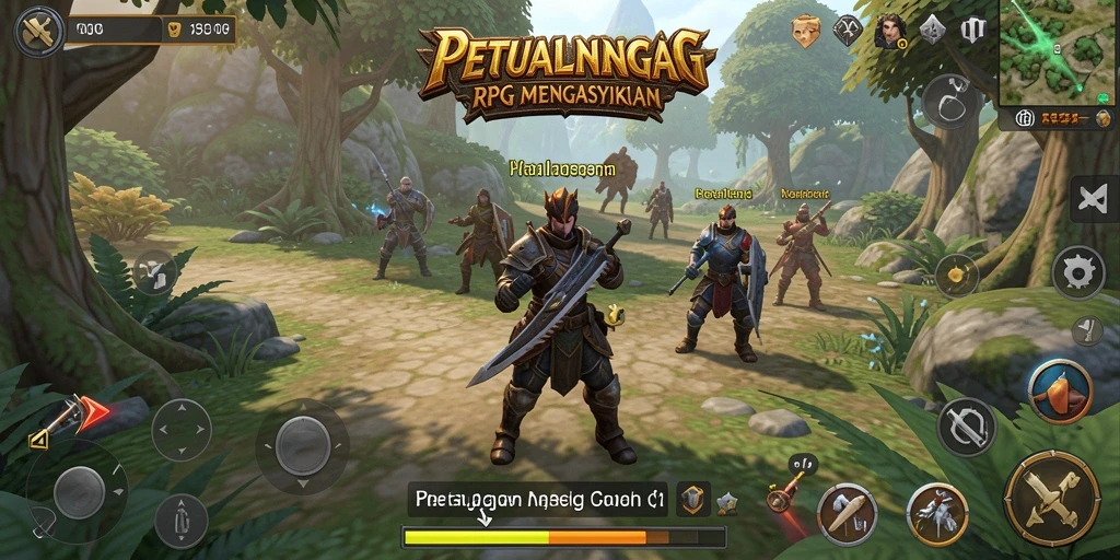 Tampilan gameplay MPO08 dengan karakter beraksi dalam pertarungan RPG.