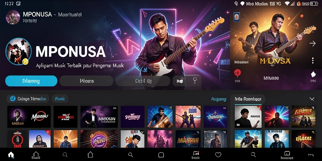 Screenshot gameplay MPONUSA yang menampilkan interaksi musik.