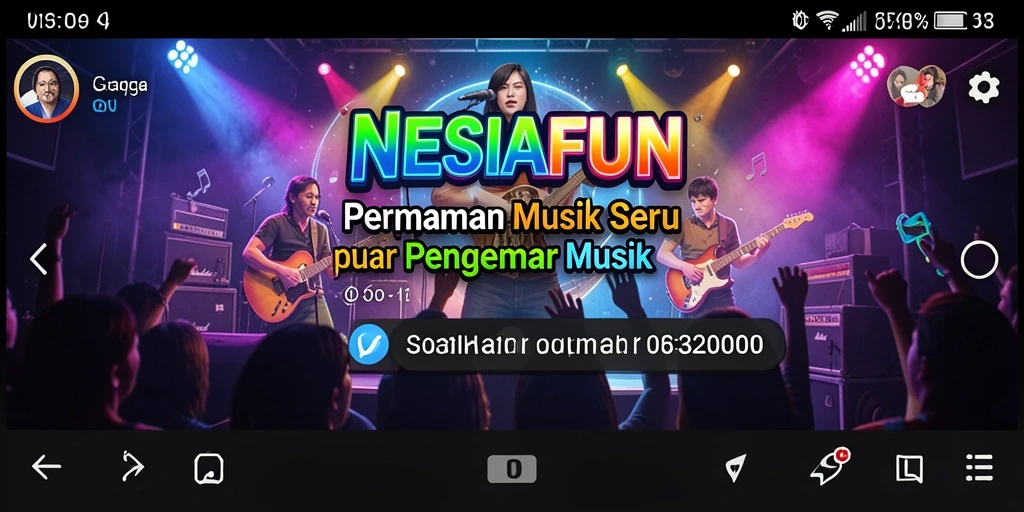 Tampilan gameplay menarik dari NESIAFUN dengan berbagai alat musik.
