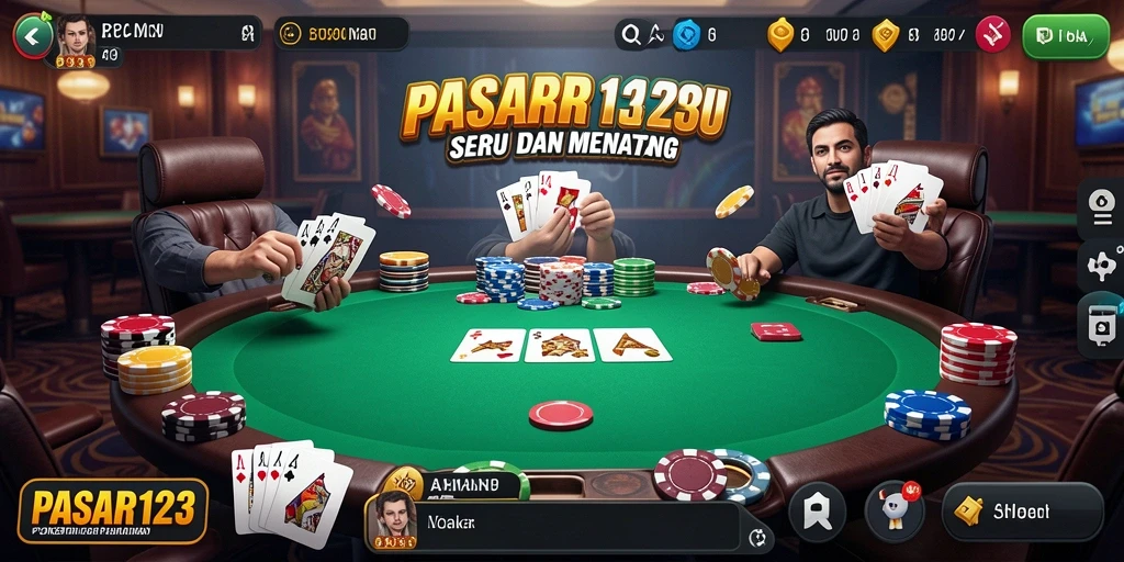 Tampilan menarik dari gameplay Poker di PASAR123.