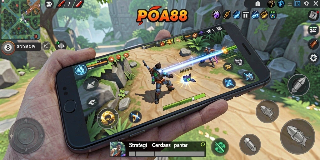Screenshot gameplay menarik dari POA88 dengan pertempuran strategis.