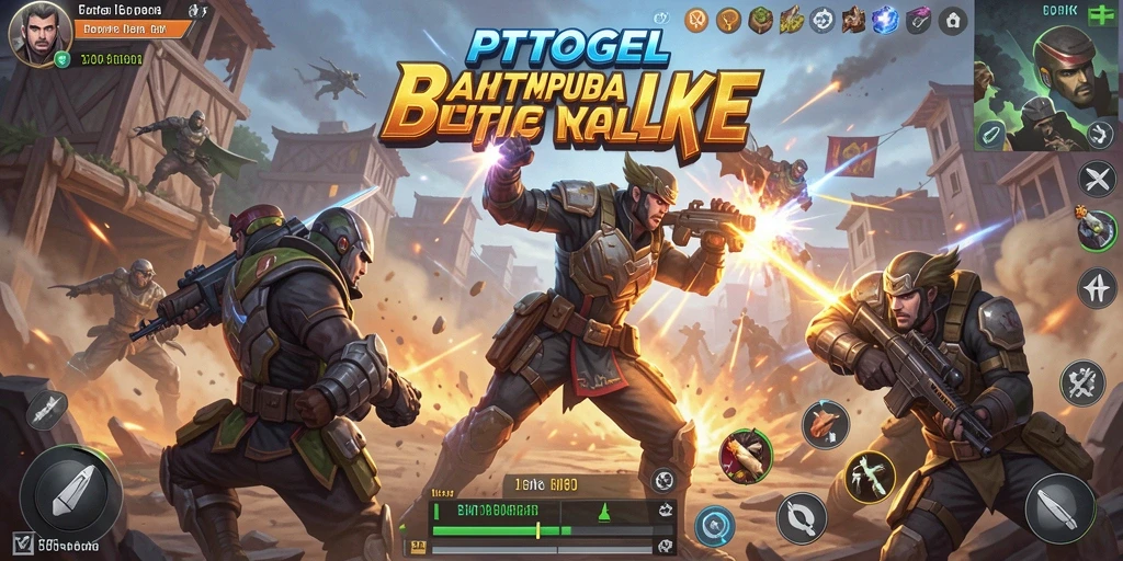Screenshot gameplay PTTOGEL dengan pertempuran seru dan karakter yang beragam.