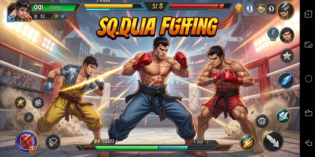 Tampilan gameplay adu fisik di QQNUSA yang seru dan mendebarkan