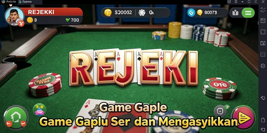 Tampilan gameplay Gaple seru dalam REJEKI