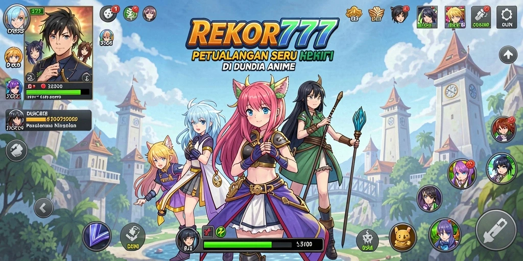 Tampilan gameplay seru dengan karakter anime unik.