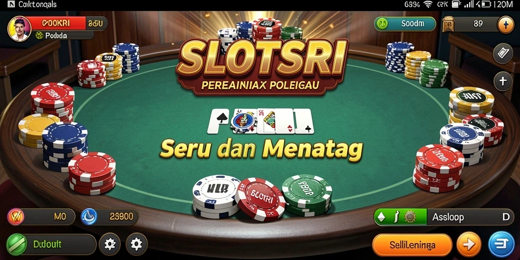 Screenshot gameplay SLOTSRI yang menampilkan aksi poker seru.