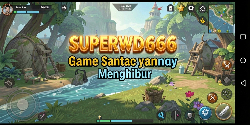 Tampilan gameplay SUPERWD666 yang ceria dan menghibur.