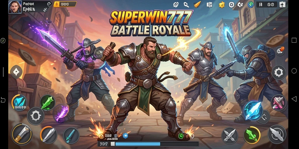 Screenshot gameplay SUPERWIN777 yang menunjukkan aksi seru Battle Royale.