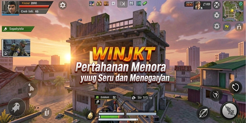 Tampilan gameplay WINJKT yang menarik dalam genre Tower Defense.
